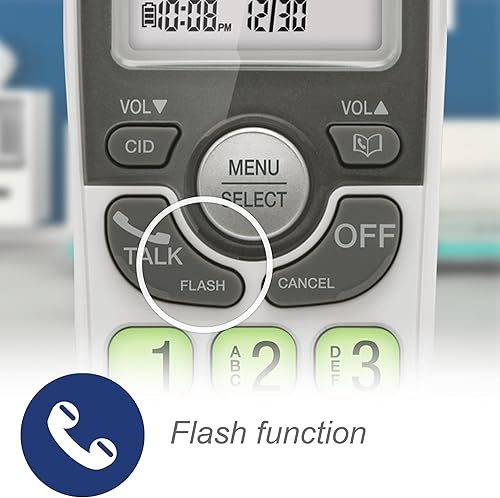 Miniatura 8 de VTech VG131 - Teléfono inalámbrico con DECT 6.0, altavoz dúplex completo, pantalla iluminada, teclado retroiluminado, identificación de