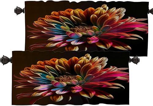 Miniatura 7 de Batmerry Cortinas negras modernas y sencillas a rayas, con diseño geométrico de cebra en negro y blanco, cortina de cocina corta de poliéster para