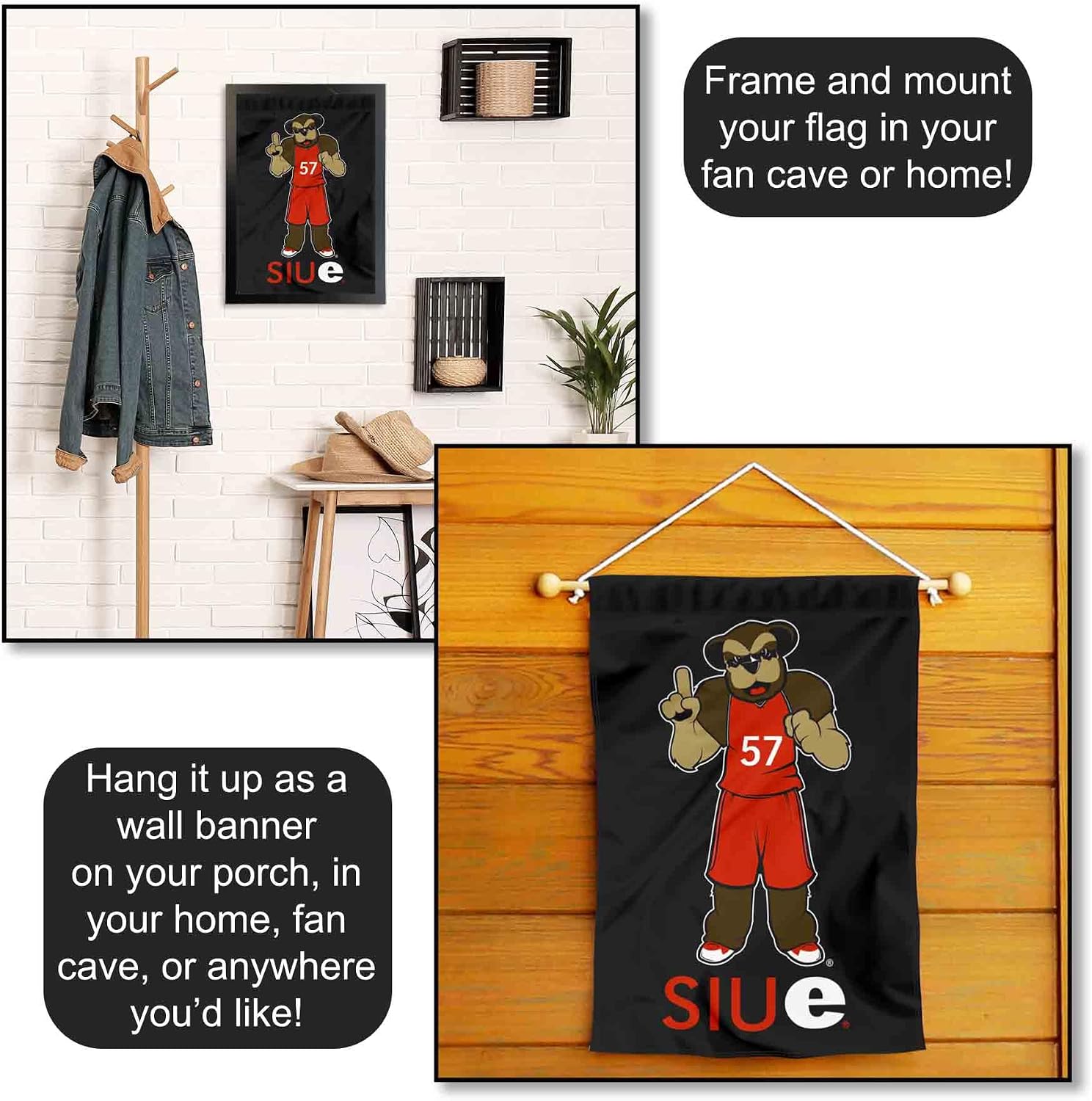 Southern Illinois Edwardsville Cougars Eddie the Cougar Garden Flag