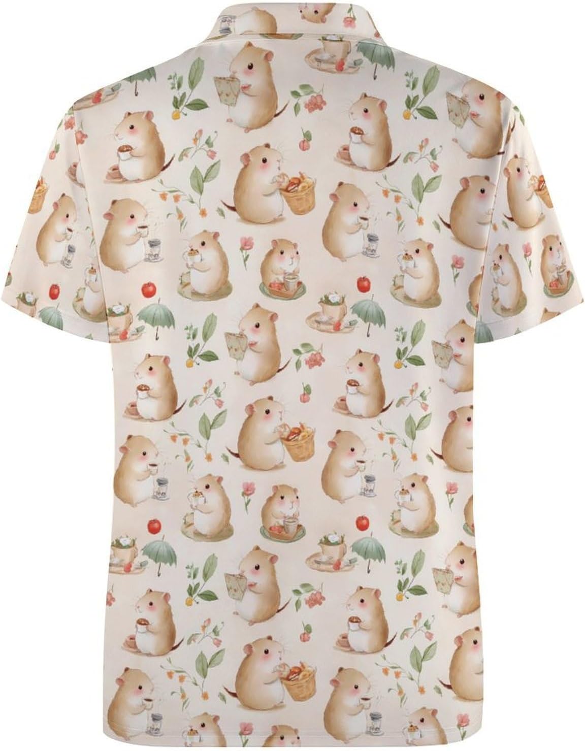Cute Hamsters Women's Golf Polo Shirts Short Sleeve Quick Dry Tennis Tops Casual Work Blouses