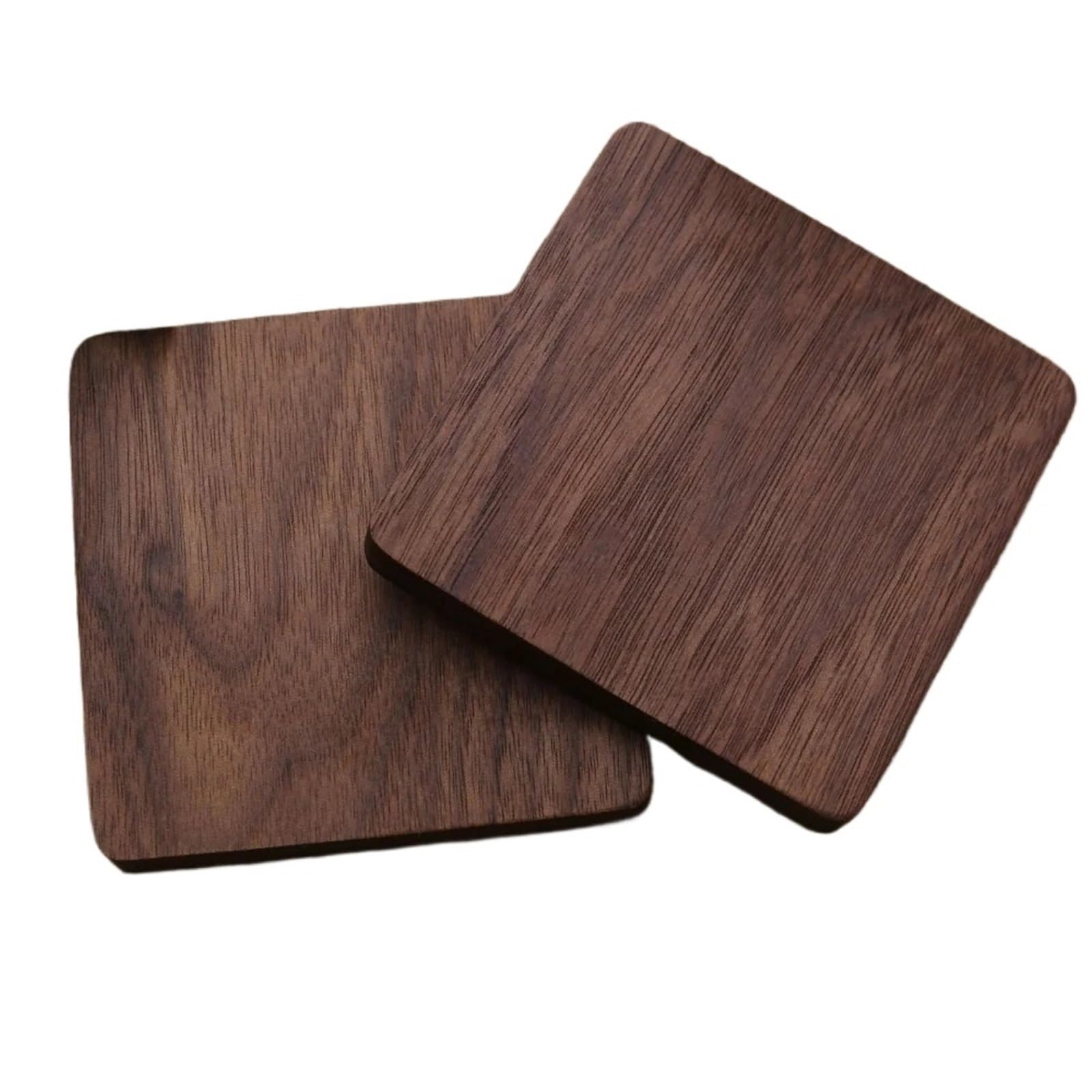 Insulated Coasters 2pcs New Wood Coasters Durable Heat Resistant Square Round Placemats 8.8cm Tea Coffee Cup Pad for Drinks Coffee Pads Beer Home Office(Walnut wood S1)