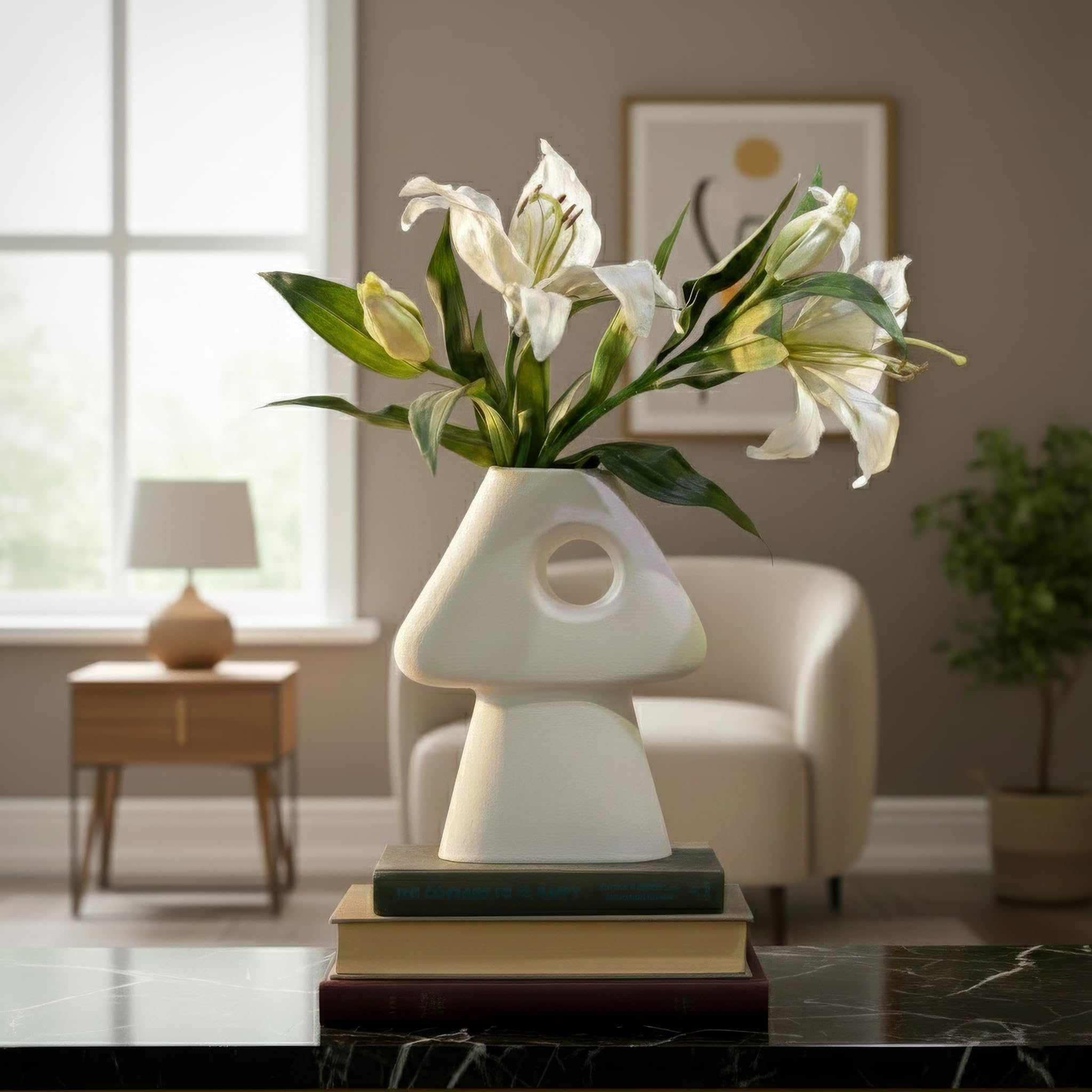Oxley Vase | Decorative Aluminum Flower Vase with White Finish | Elegant Home & Office Décor Accent | Modern Tabletop Centerpiece for Living Room, Dining Area, or Entryway-image-26