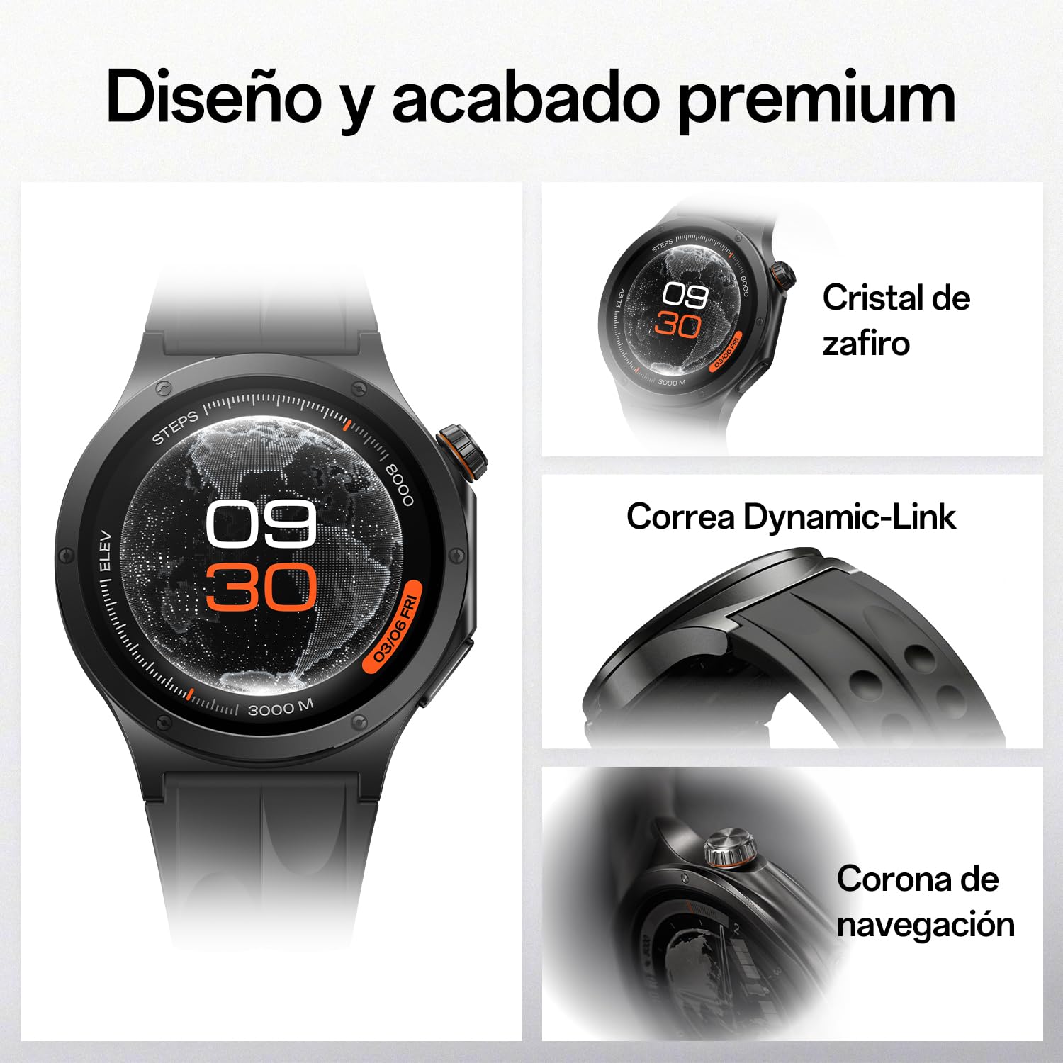 OPPO Watch X3 Reloj Inteligente, Caja de Titanio, 1.69 Pulgadas AMOLED 3000 Nits, Dual-Chip Wear OS by Google, GPS, 100+ Modos Deportivos, ECG, SpO2, 5ATM & IP69, hasta 16 Días de Batería, Negro