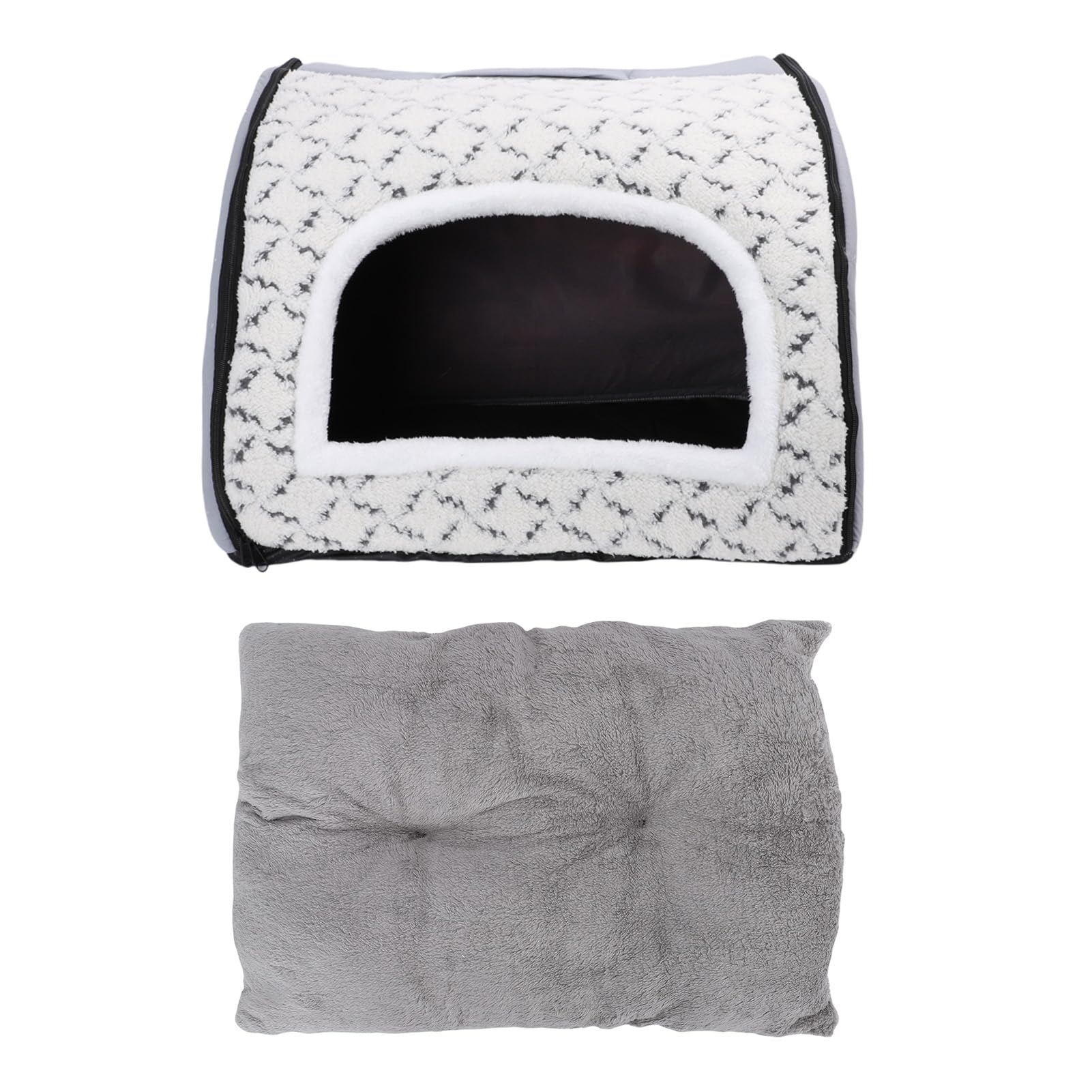 Cuccia per Gatti, Cuccia Corta per Gatti in Peluche con Rete Traspirante, per Chiusa in Pile Spesso, Tenda Stabile in Stile Villa per da Interno e Piccoli Animali Domestici per Tutte le