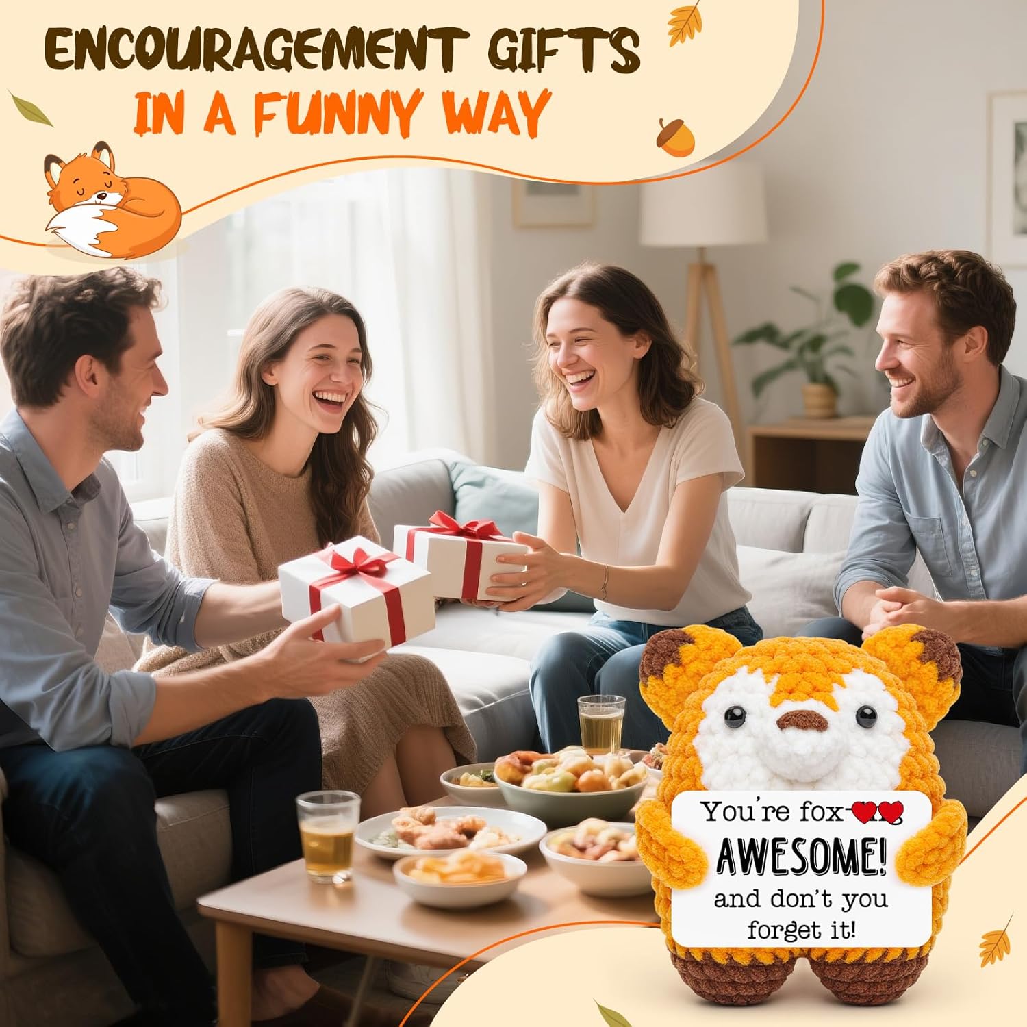 Easter Basket Stuffers Fox Decor Decoration Awesome Gifts for Women Men Positive Cheer Up Graduation Gag Gifts for Friends Coworker Funny Birthday Inspirational Gag Gifts for Adults