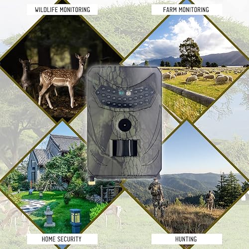 Miniatura 3 de doorslay Mini cámara de sendero, cámara de juego de 20MP 1080P con visión nocturna activada por movimiento de 120, cámara de caza impermeable IP54