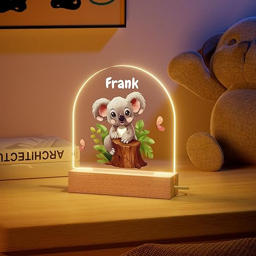 Miniatura 5 de ALBK Luz nocturna para niños luz nocturna personalizada para guardería, bonita luz LED de noche de león o lámpara de lactancia para bebé, luz