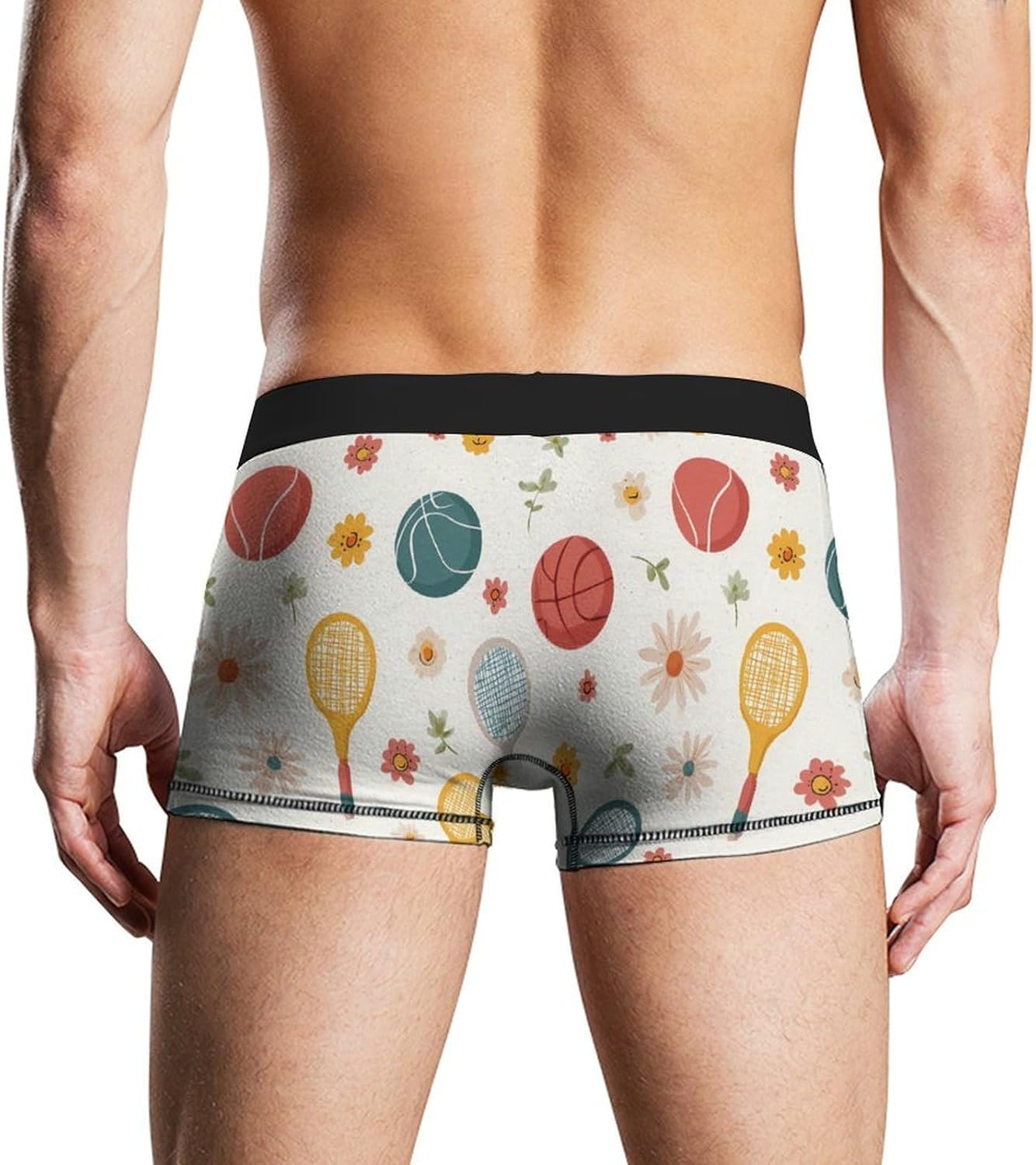 Badminton Racke Basketball Novelty Men's Boxer Briefs Soft Breathable Underpants Trunks Stretch Underwear