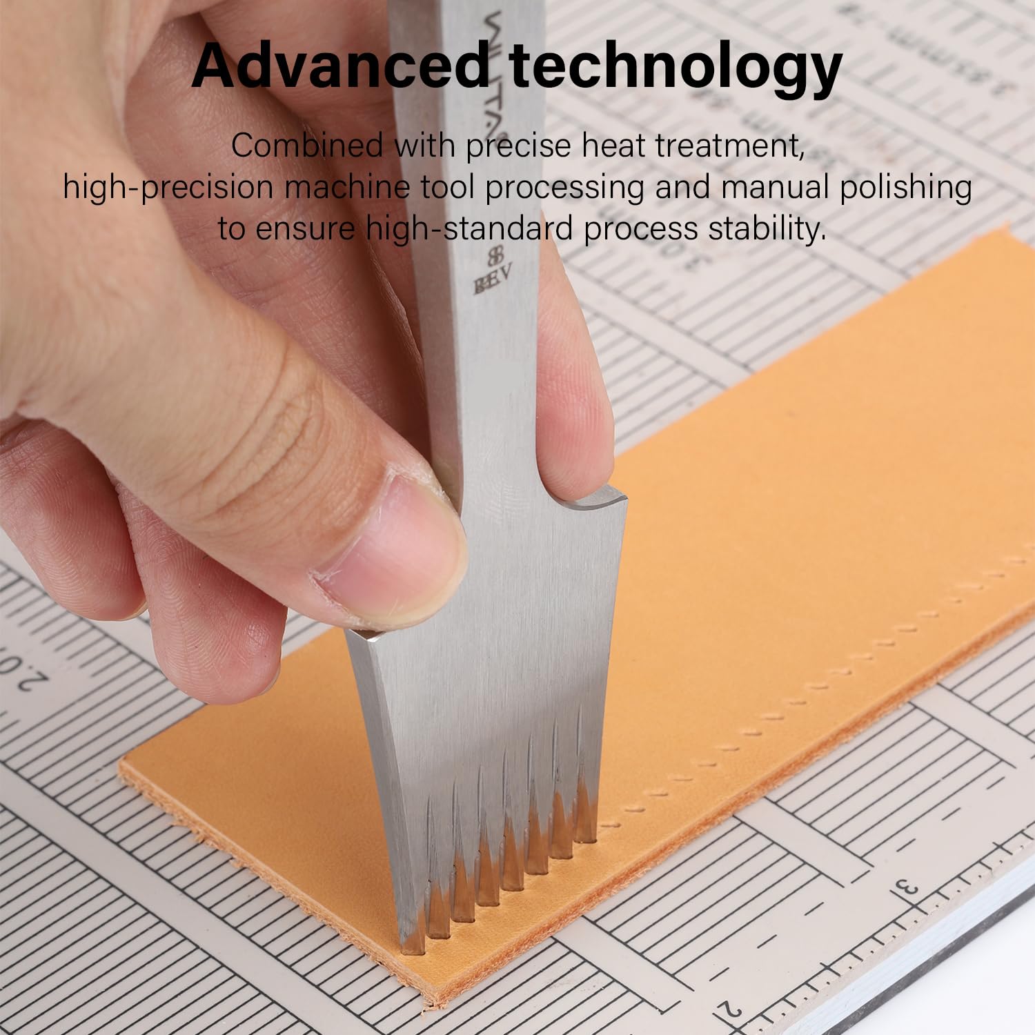 WUTA Leather Chisel All-Polished Die-Steel Puncher French Style Pricking Iron Sharp Leather Punching Tool Kits