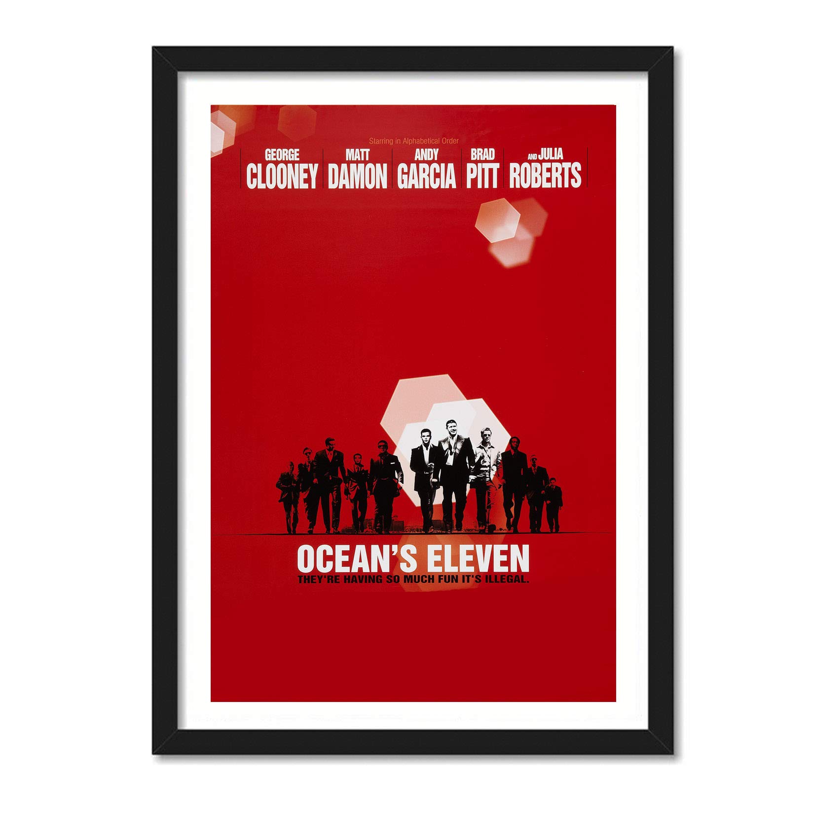 GRAY WALL - Hollywood Posters Frame Oceans Eleven Movie Framed Poster Acrylic Glass For Room & Office (10 Inch X 13 Inch, Multicolor)