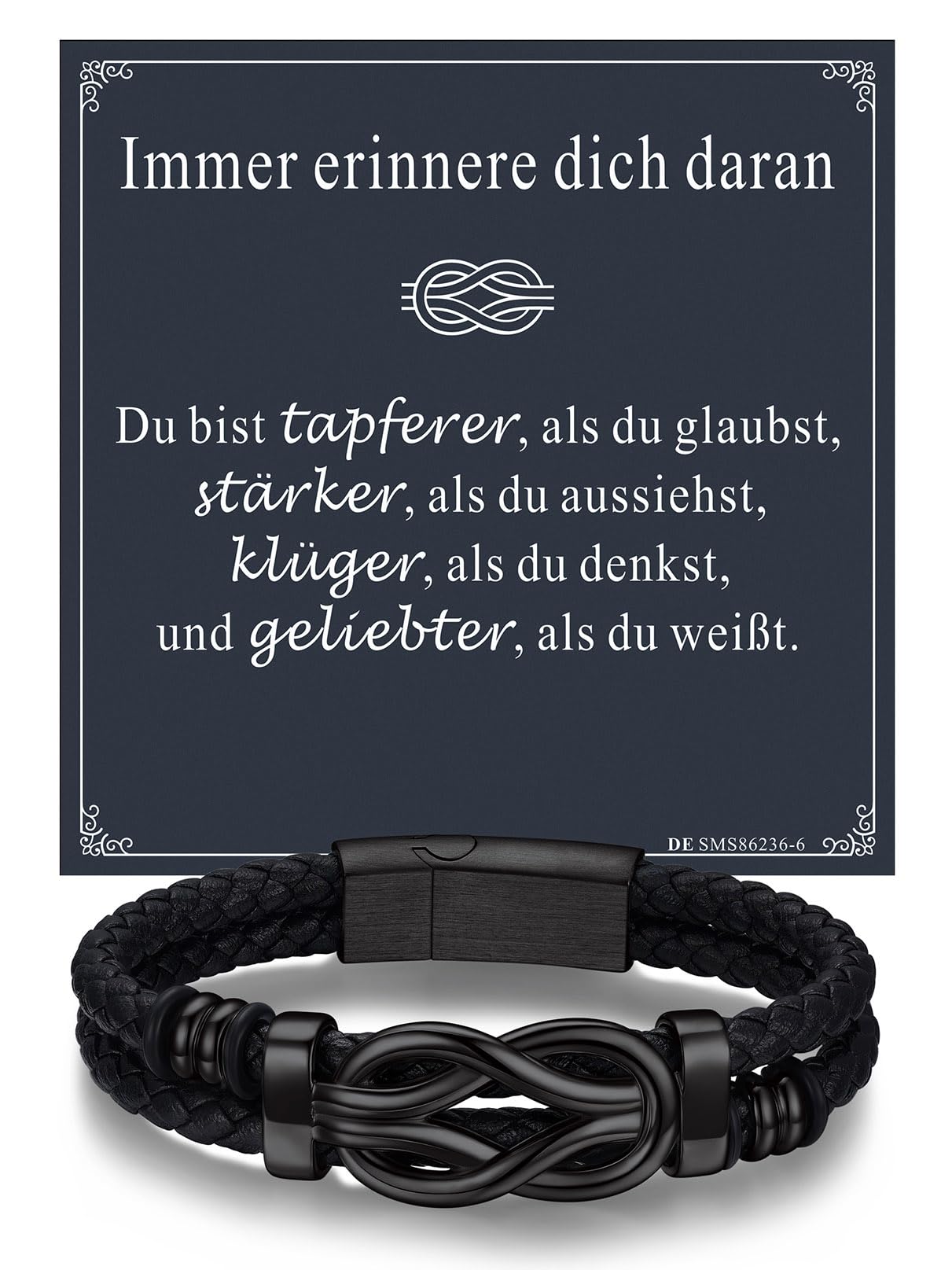 Bandmax Armband Herren Lederarmband Unendlichkeitsknoten Wickelarmband