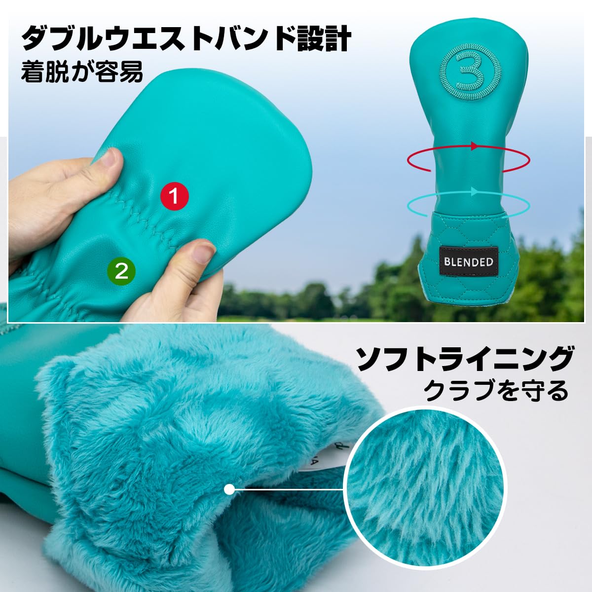 GG　バッグ、UTカバーセット ゴルフ ヘッドカバー ドライバー カバー 440cc 460cc 用 ウッド