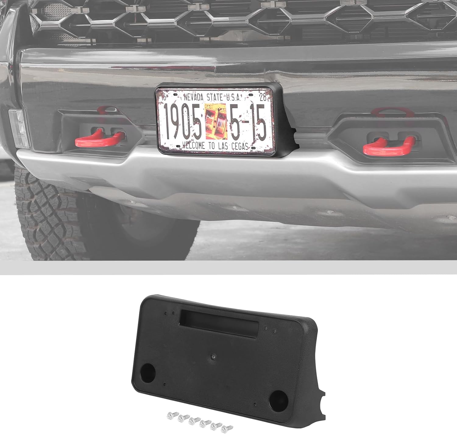 JWWY License Plate Frame Number Registration Plate Frame Bracket Holder Fit for 2022-2024 Chevy Silverado ZR2 Exterior Accessories