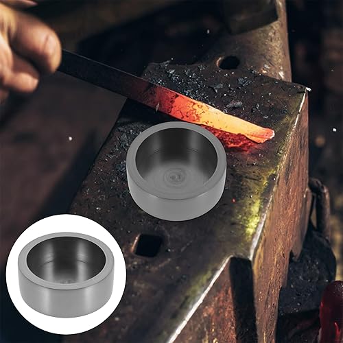 Miniatura 3 de EXCEART Crisol de grafito de arcilla, molde de fusión de metal, molde de lingote de fundición, molde redondo de grafito para oro y plata