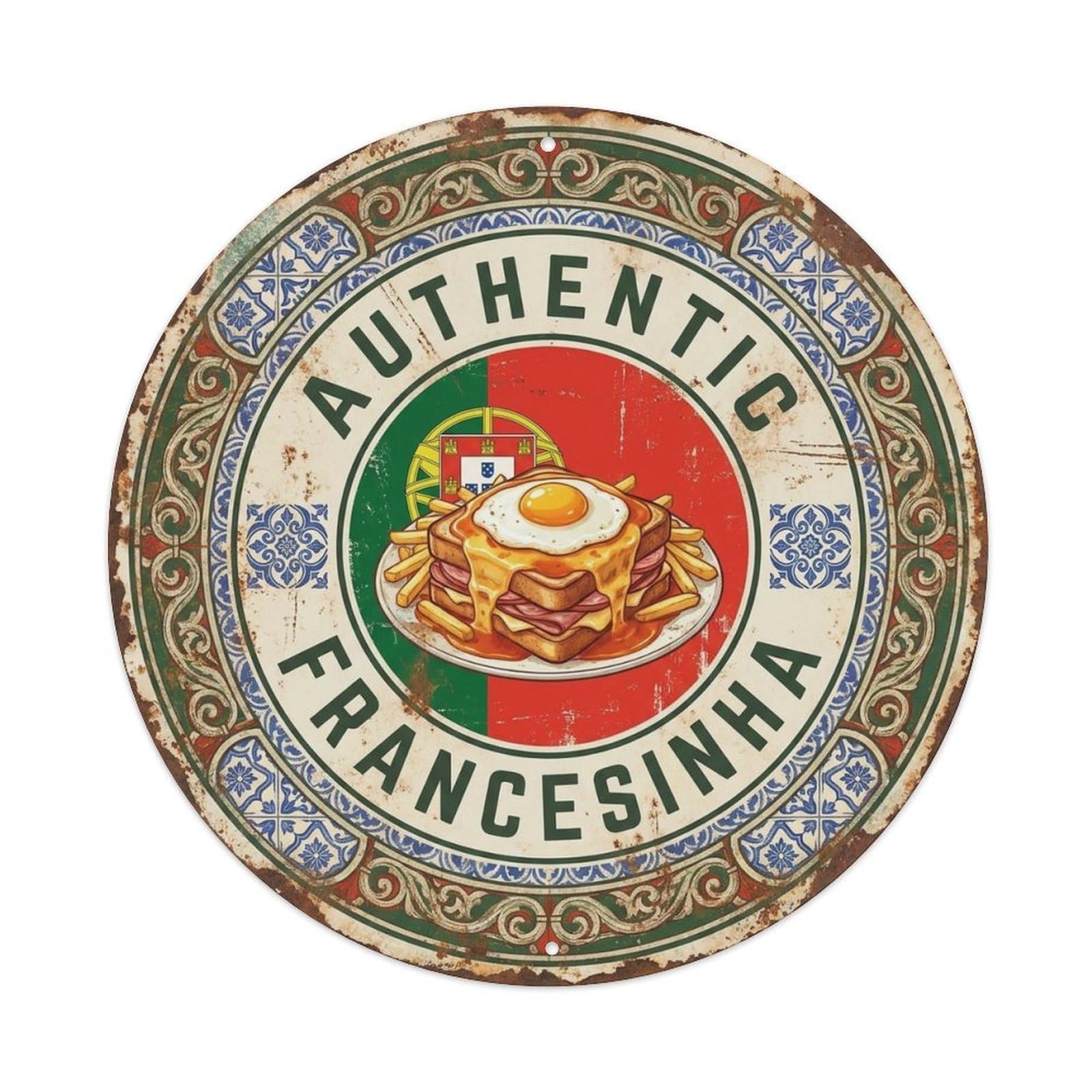 Portugal Travel Francesinha Portuguese Sandwich Cuisine Metal Tin Sign