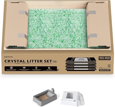 PETKIT Crystal Litter Tray Replacement - 4 Packs, Compatible with Purobot Crystal Duo Self Cleaning Cat Litter Tray, Non-clumping, Dust-Free, Mess-Free, Odour Control