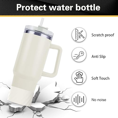 Miniatura 2 de Botas de silicona antideslizantes para Stanley Quencher H2.0 de 40 onzas, IceFlow Flip 20 oz30 oz e Hydroflask botellas de 12-24 onzas