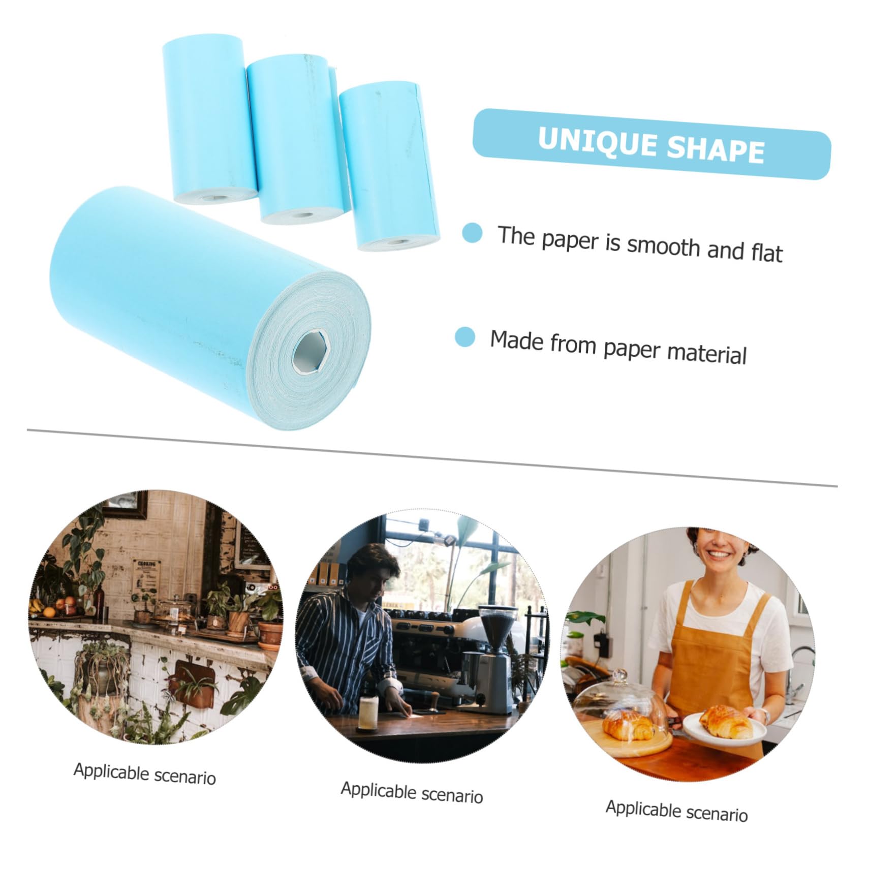 HOODANCOS Printable Paper Rolls 4 Rolls of Thermal Receipt Paper Direct Thermal Smooth Lint- for Home Office