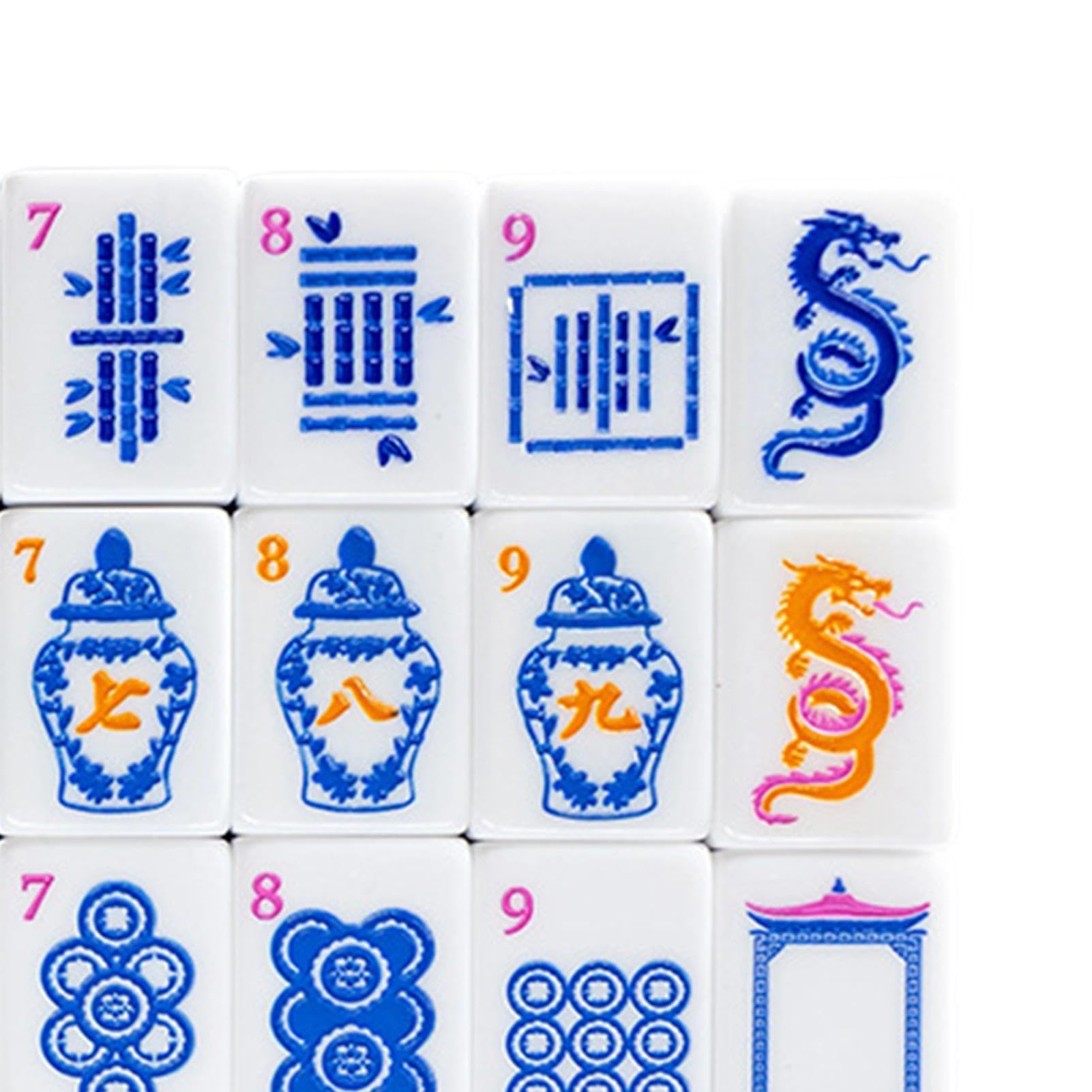 Mahjong Spielsteine 160-teiliges, graviertes Acryl-Gesellschaftsspiel | Amerikanisches Mahjong-Set mit Spielsteinen für Anfänger und erfahrene Spieler, Partys, Erwachsene, Schwimmbad, Zuhause,