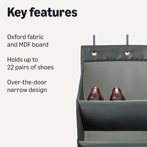 Miniatura 2 de Tienda Basics Organizador de zapatos de 8 niveles sobre la puerta, grande, gris oscuro
