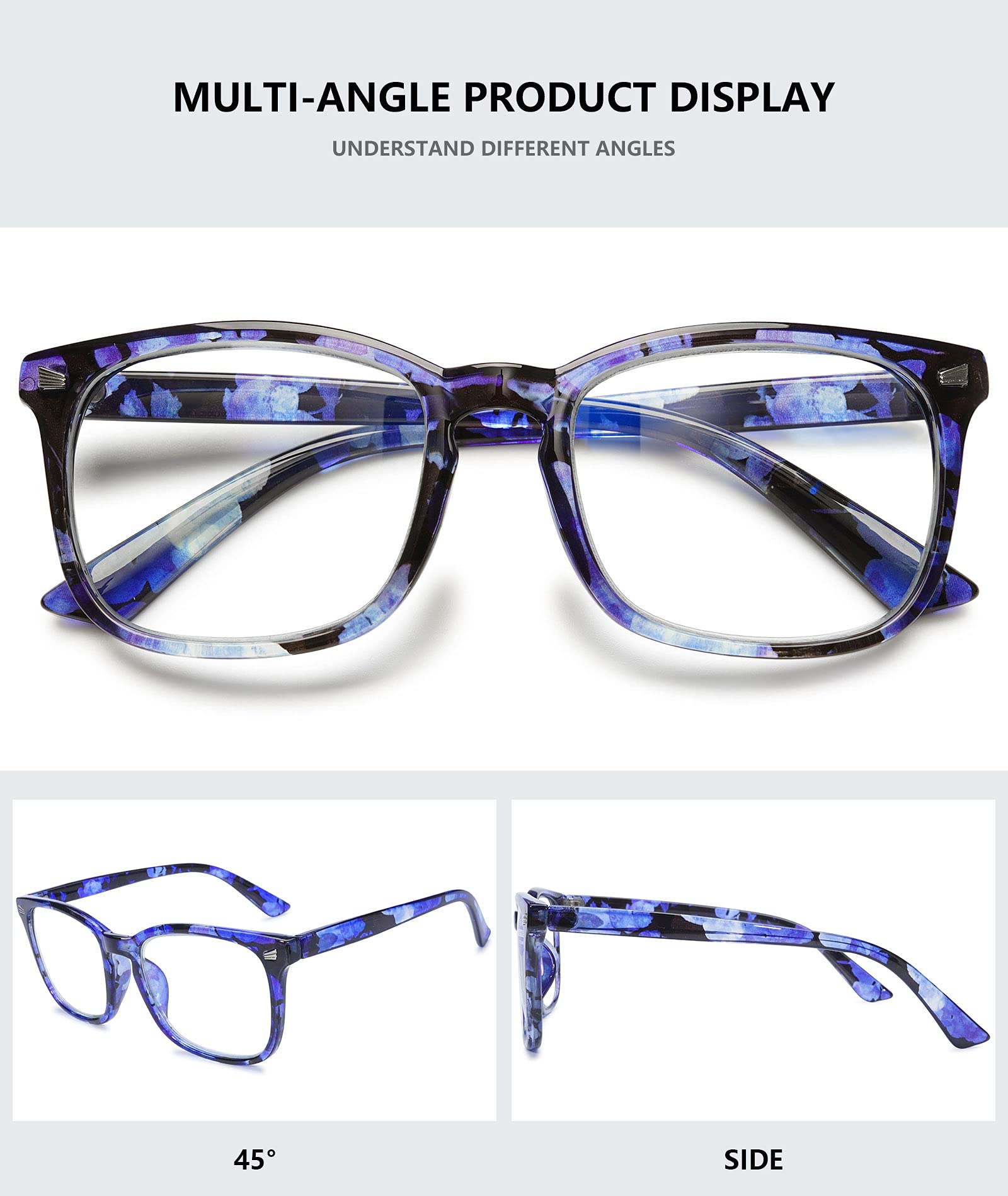 MAGIMODAC Blue Light Blocking Glasses Reading Glasses Lightweight Frame Eyeglasses 1.0 1.25 1.5 1.75 2.0 2.25 2.5 2.75 3.0 3.5 4.0 Unisex for Women and Men and Aged (Blue - Image 3