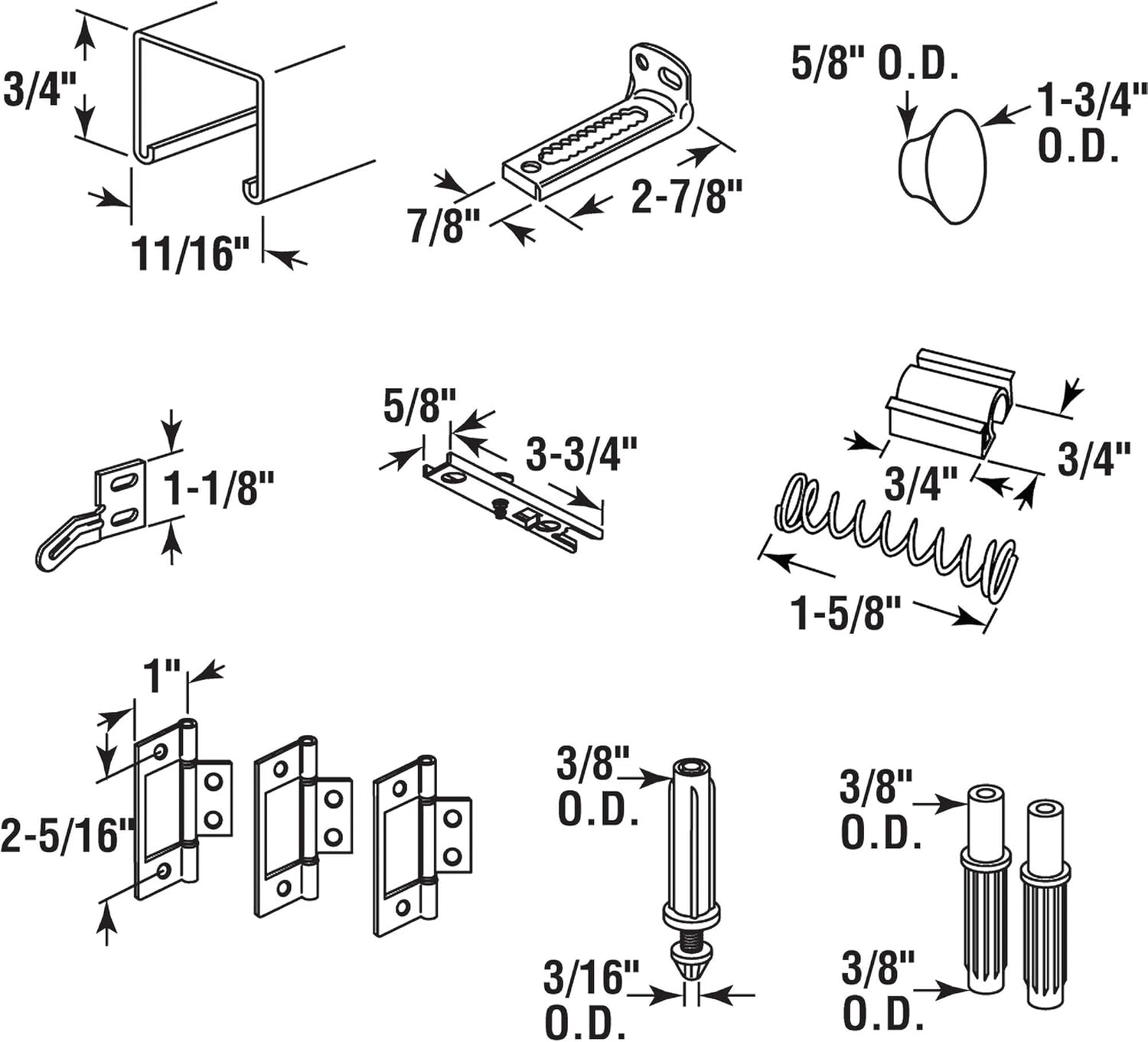 White Painted Steel Bi-Fold Closet Door Track Kit