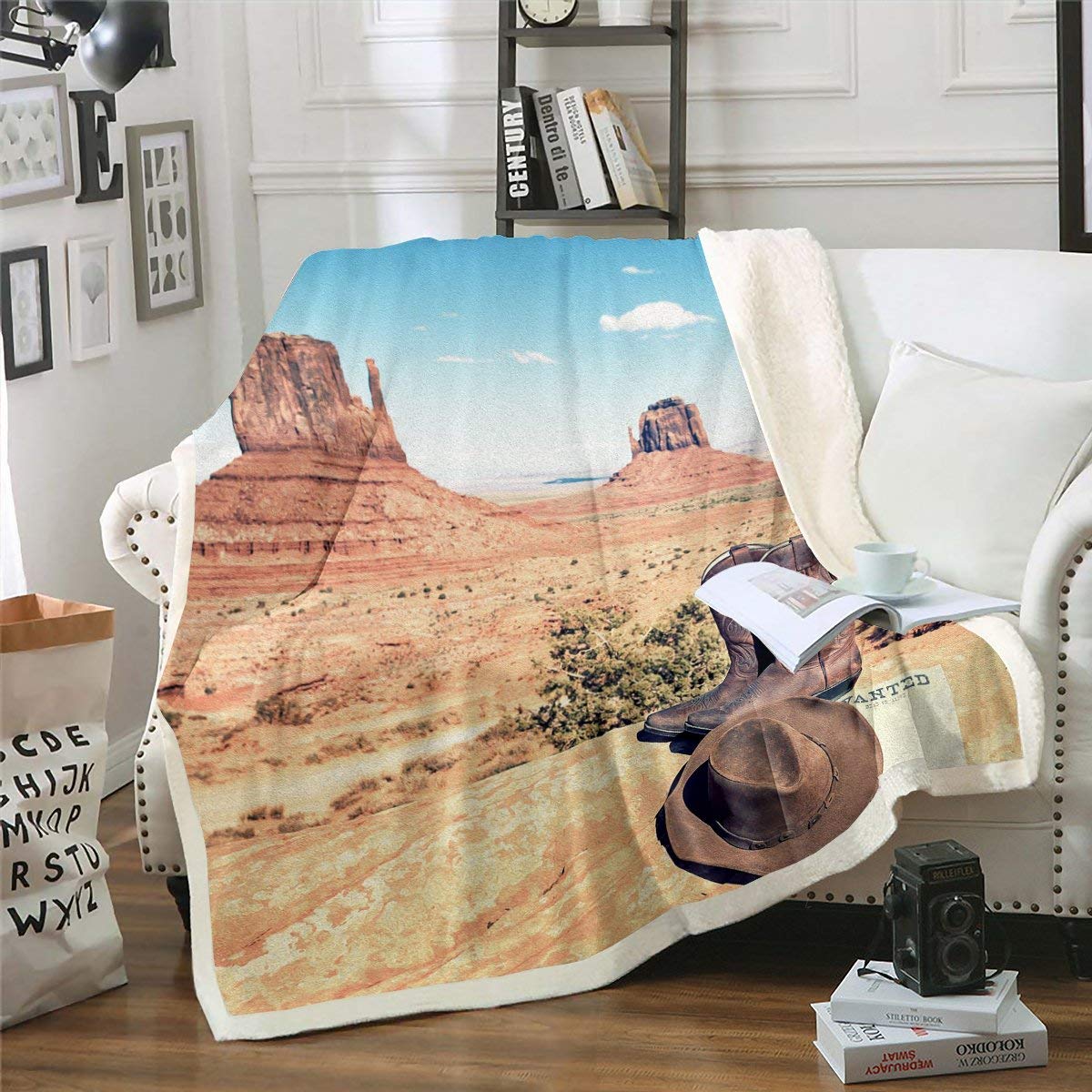 Couverture en peluche style rodéo sauvage pour lit d'enfant