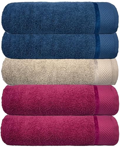 Kit 5 Toalhas Banhão Gigante Glamour Gramatura 500g Fio Penteado (Kit)