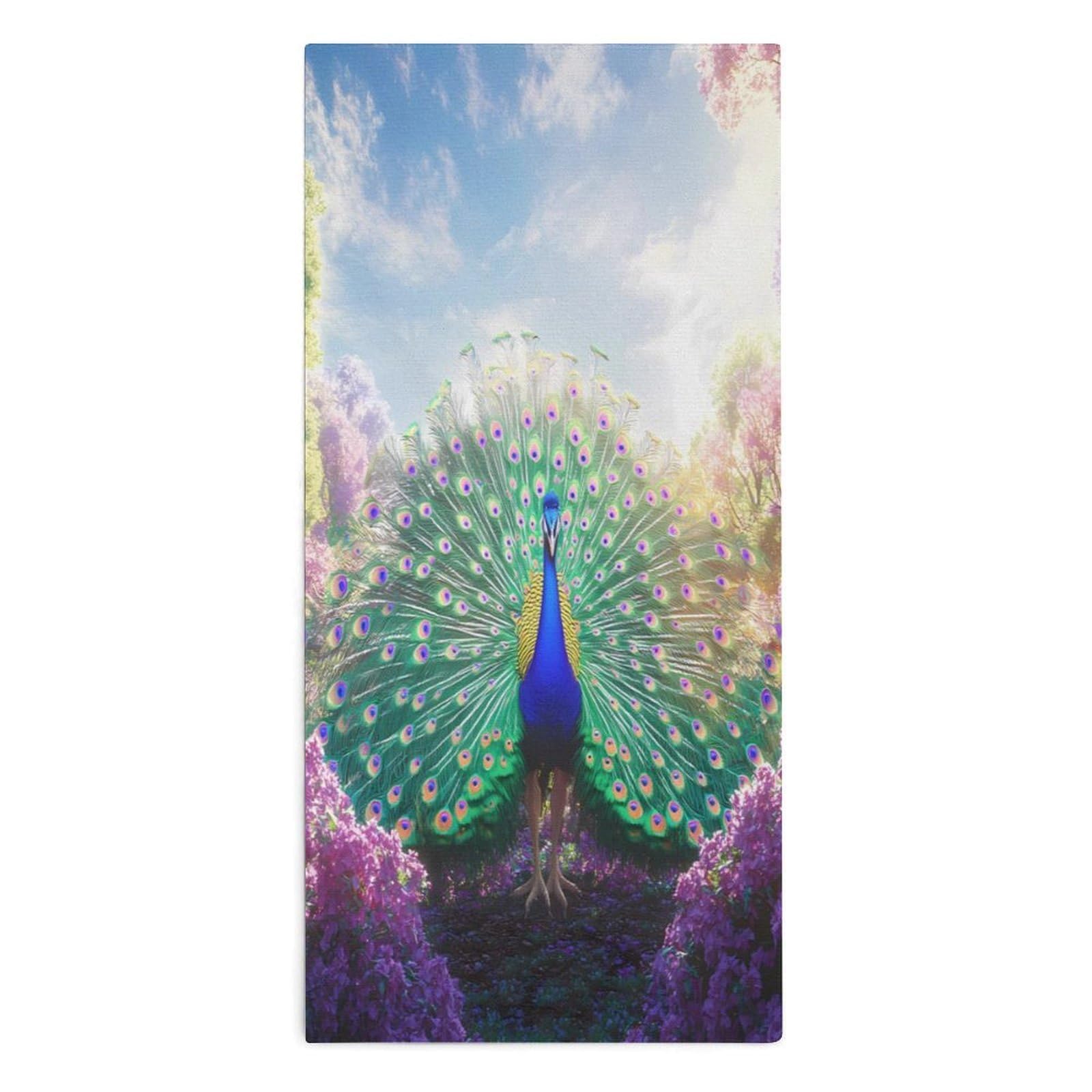 TXFBTRFSA Peacock Displaying Vibrant Feathers Hand Towels for Adult Face Towel Bath Beach Swim Accessories