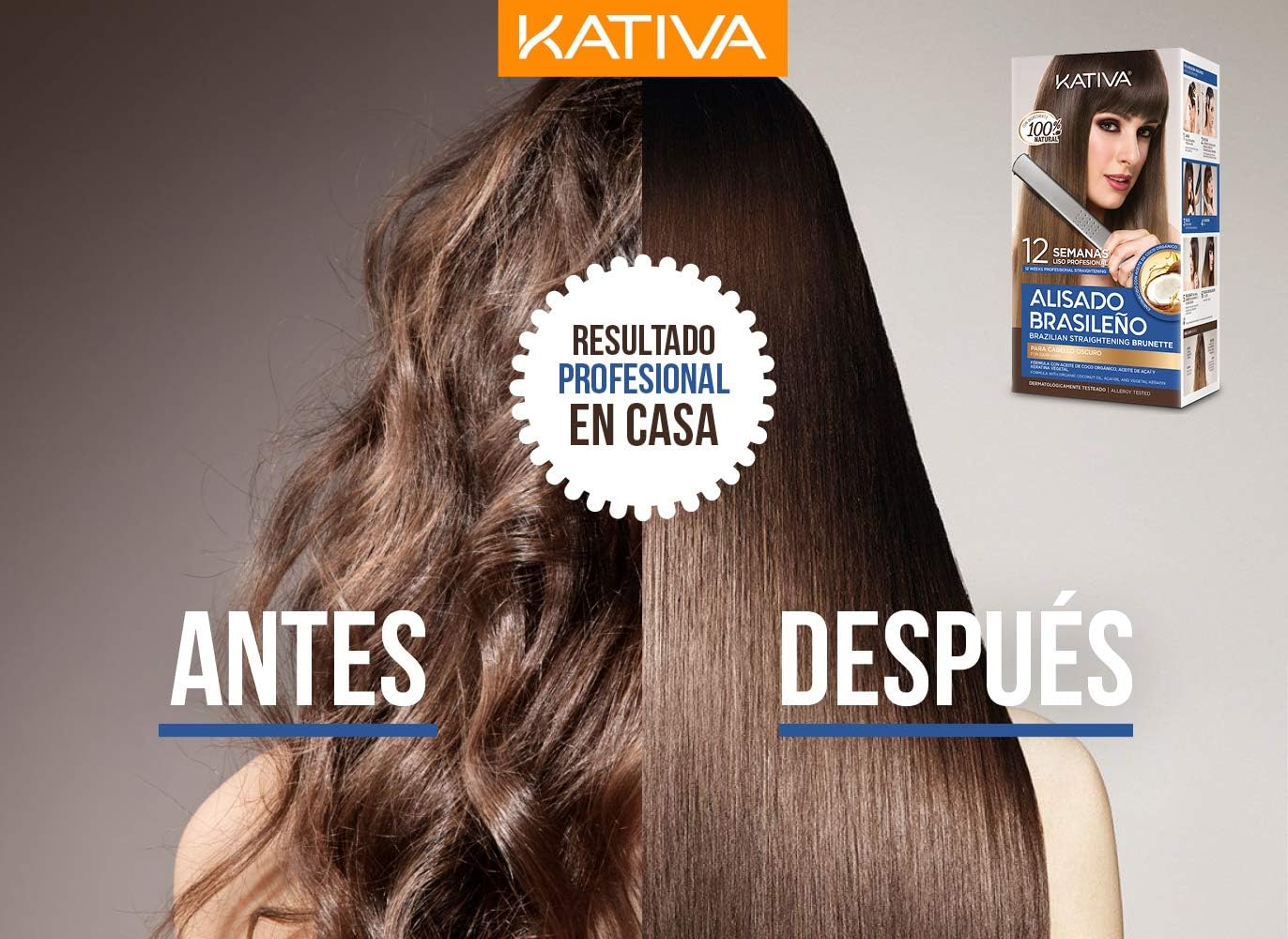 KATIVA KIT ALISADO BRASILEÑO CABELLOS OSCUROS - Lo mejor de nuestros  alisados para cabellos oscuros - Alisado en casa para pelo teñido oscuro -  Hasta 12 semanas de duración : Amazon.es: Belleza