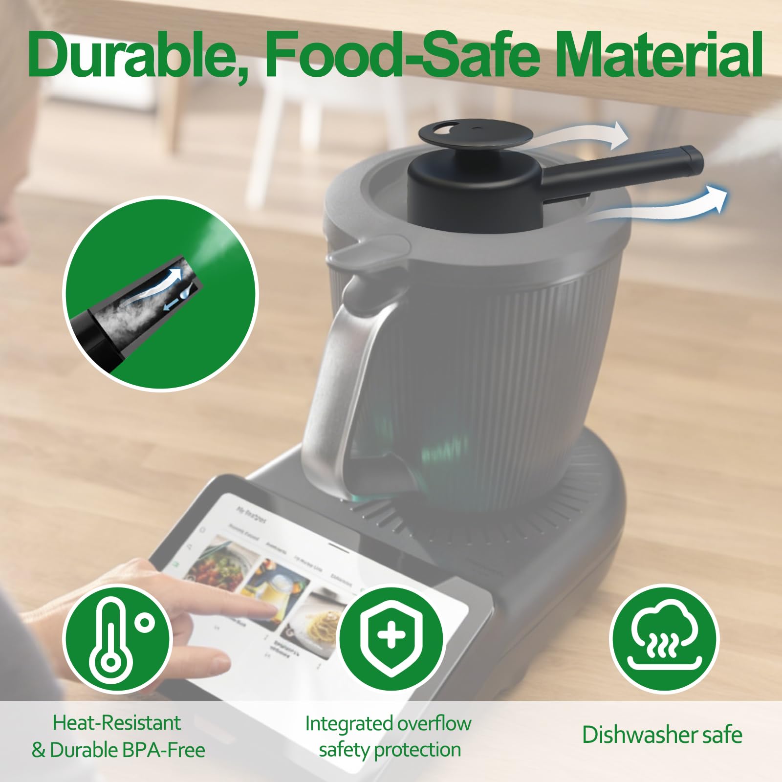 Convertitore di vapore per Bimby TM7 – Testa di vapore con protezione troppopieno, Vorwerk Bimby TM7 Accessori per la protezione dei mobili e protezione della cappa aspirante