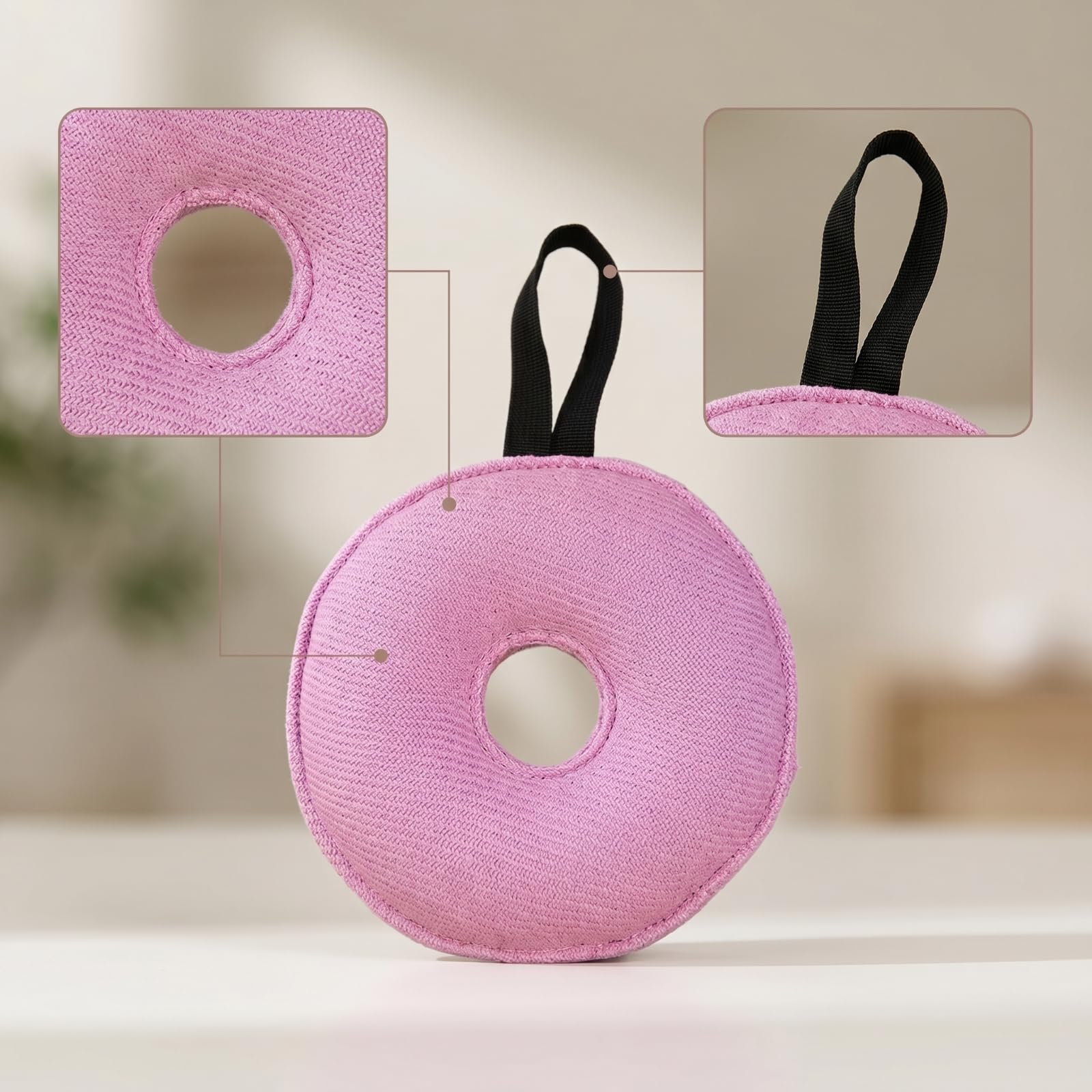 Milageto Dispositivo de Entrenamiento de Mordedor para Perros Anillo O Juguete Acolchado de Poliéster con Asa para Lanzar y Llevar Adecuado para Juego Activo Adiestramiento Viajes Uso Diario 20cm