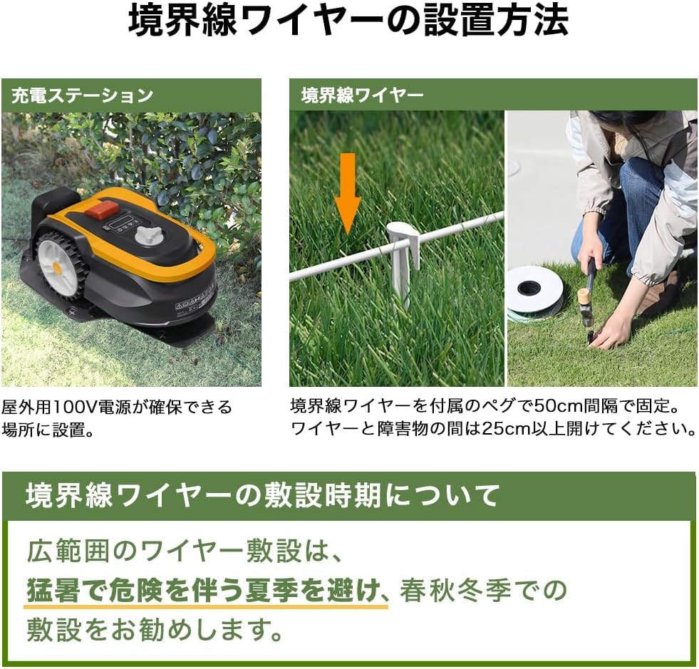 Amazon.co.jp: HAIGE(ハイガー) 全自動ロボット芝刈り機 カルン302