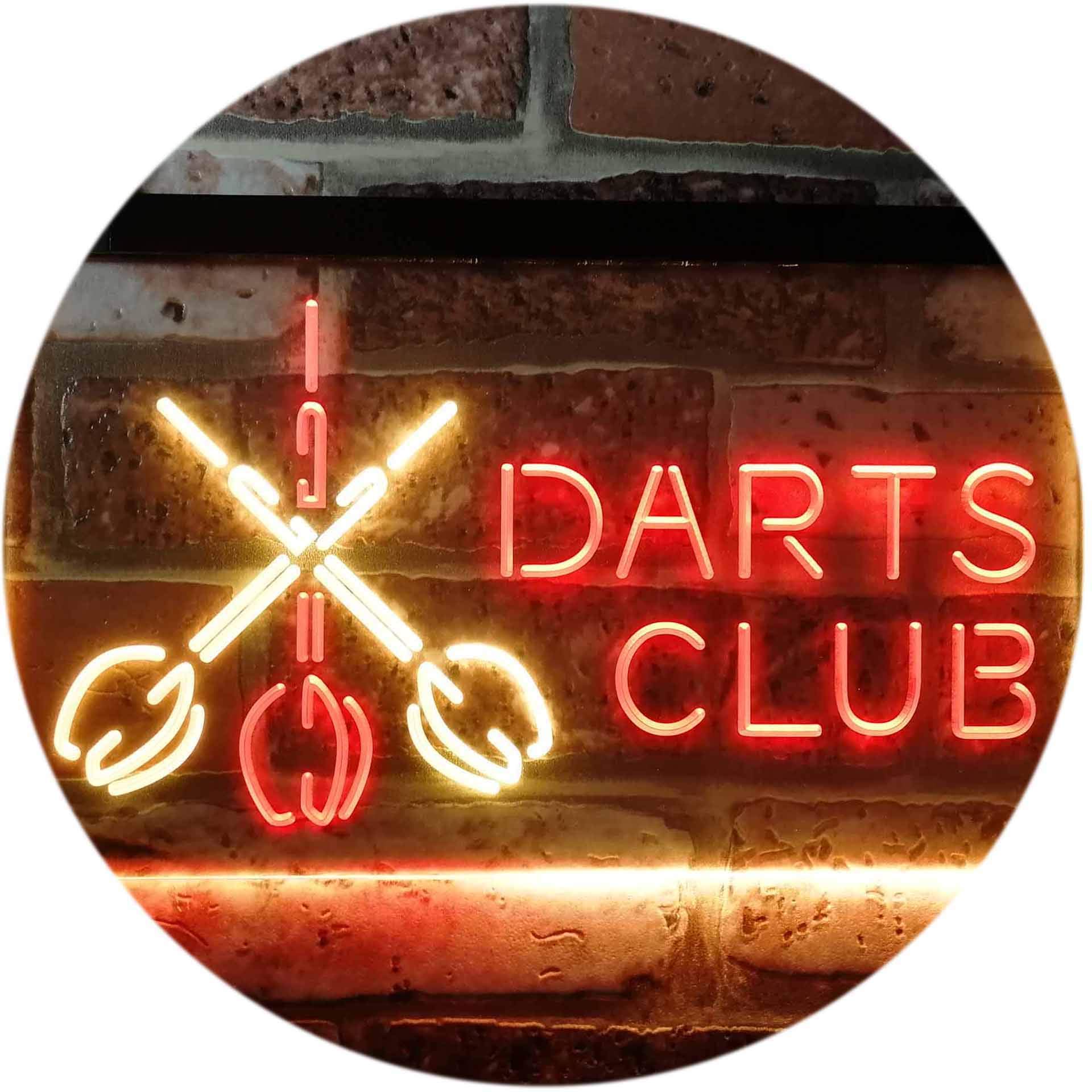 ADVPRO Dart Clubs Bar Pub VIP Open Dual Color LED Neon Sign Red & Yellow 600 x 400mm st6s64-i3185-ry — image 1