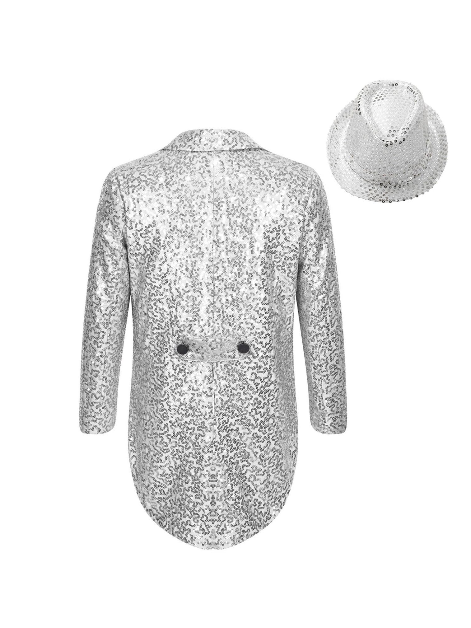 ranrann Tailcoat da Domatore Circo Ringmaster Circus Bambini Ragazzi Blazer da Showman Mago Cappotto con Cappello Costume Cosplay di Halloween Mascherata Carnevale