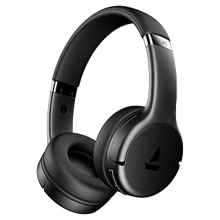 Boat 2025 Launch Rockerz 411, 40Ms Low Latency, 40Hrs Battery, 40Mm Drivers, ENx Tech, Stream Ad Free Music via App Support, Bluetooth Headphones, Wireless Over Ear Headphone with Mic (Active Black) - Amazon product rated Grade A