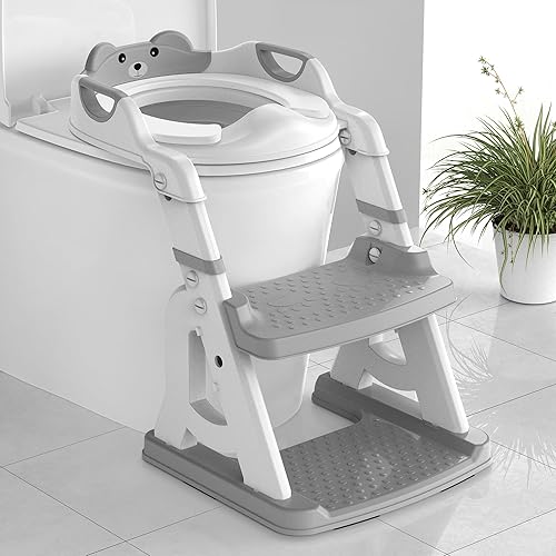 Meulife Asiento de entrenamiento para ir al baño, inodoro 2 en 1 mejorado para niños pequeños, asiento de inodoro para niños y niñas con protección