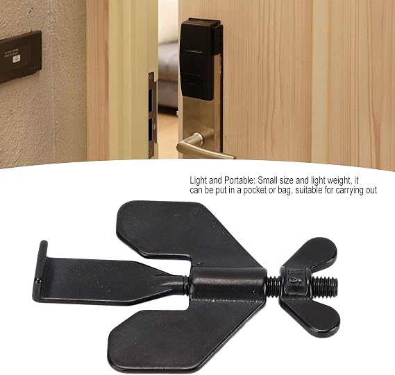 Portable Door Lock Home Security Locker Travel Avel Lockdown Portable Door Lock Door Security Anti Theft Hotel Apartment (Black)