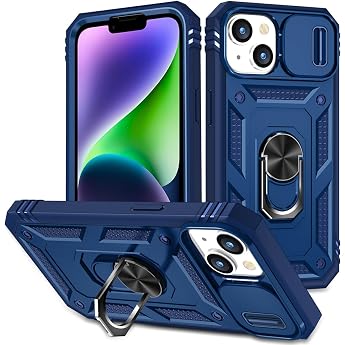iPhone 14 / iPhone 13 Case, iPhone 14 / iPhone 13 Smartphone Case, iPhone 14 Mobile Case, 360  Rotation, Metal Ring, Stand Function, Car Holder, Shock Resistant, Horizontal Standing Function