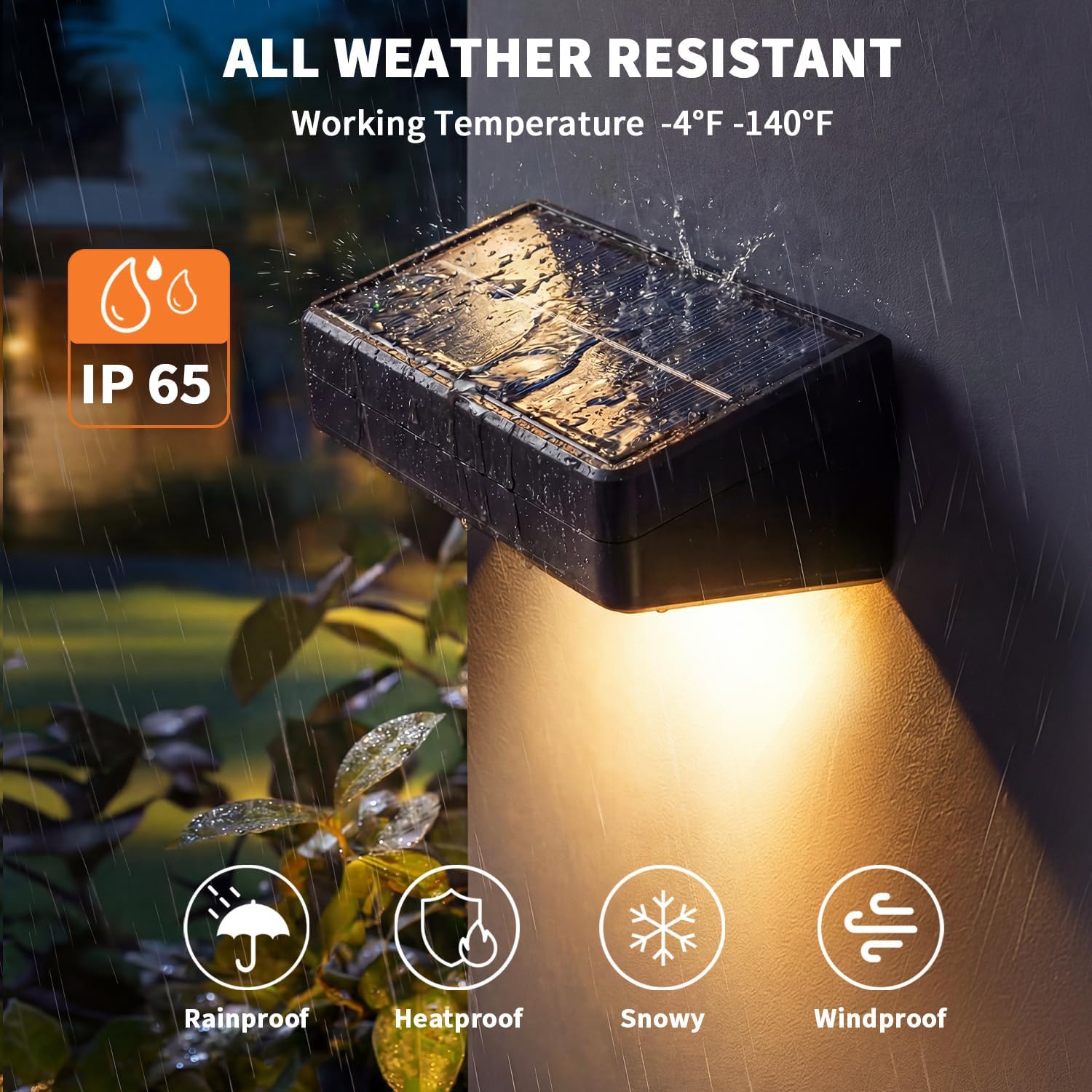 JOFIOS Fence Lights Solar Powered 12 Pack, 3000/4000/6000K 3 Modes, IP65 Waterproof Solar Fence Lights Outdoor, Dusk to Dawn Deck Lights for Outside, Wall, Backyard, Step, Patio, Stair Railings