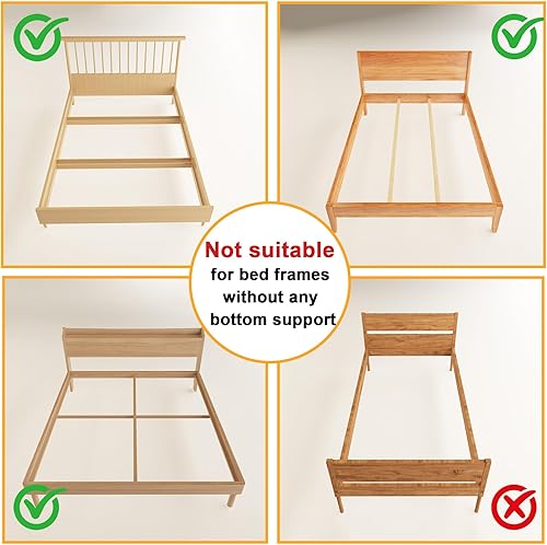 Miniatura 33 de Somier individual XL de 9 pulgadas, base de cama de metal resistente con funda de tela, base de colchón, fácil montaje, sin ruido, color negro 9