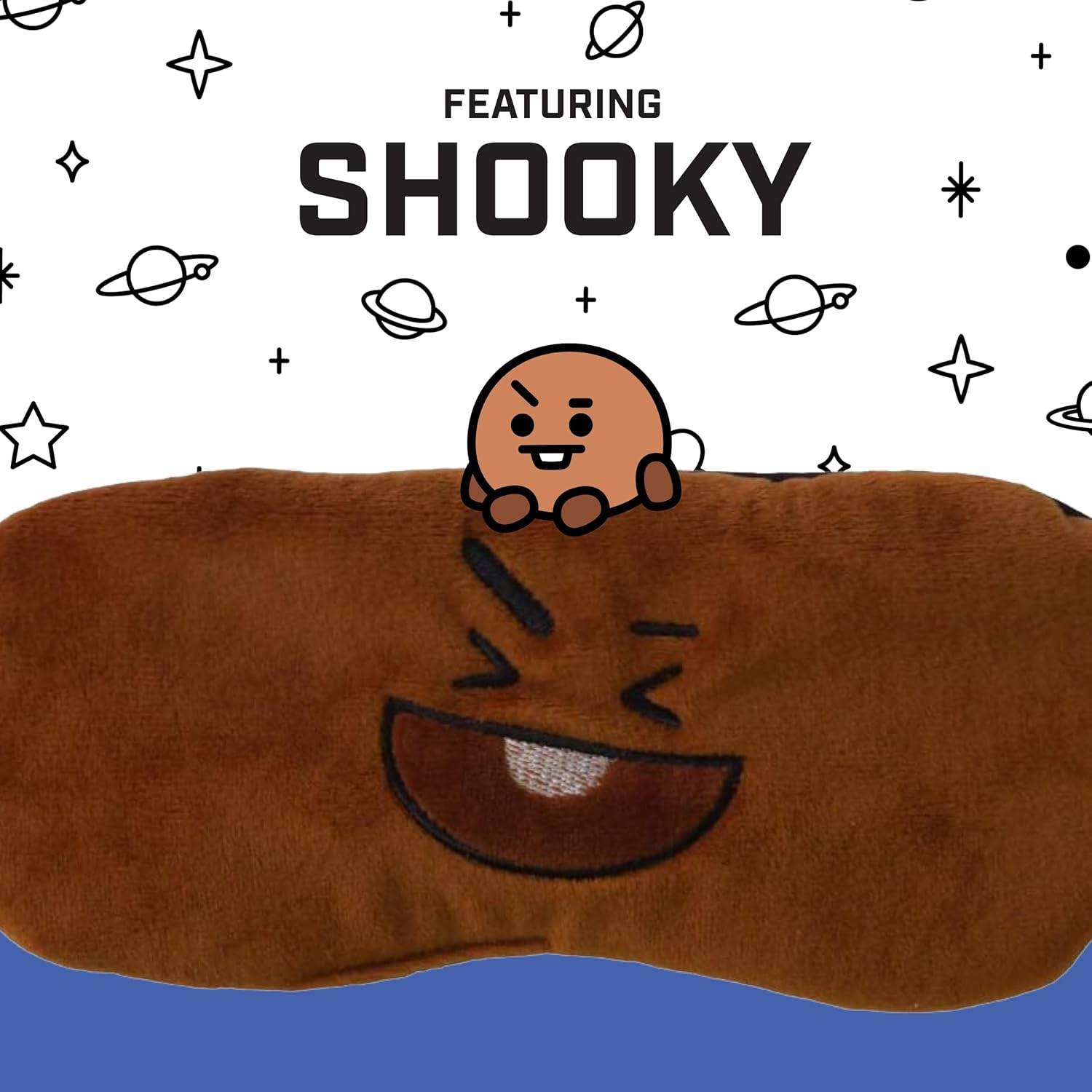 Bandeau Brodé 3D BT21 Shooky Line Friends Pour Femme - Noir/marron - Taille Unique - Accessoire K-pop Mignon