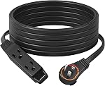 DEWENWILS 20FT Extension Cord with 360° Rotating Flat Plug, 3 Grounded Outlets, 13A 1625W Heavy Duty, SPT-3 16/3C, Space Saving Extension Cord, Multiple Wall Outlet Extender for TV, Office, Kitchen