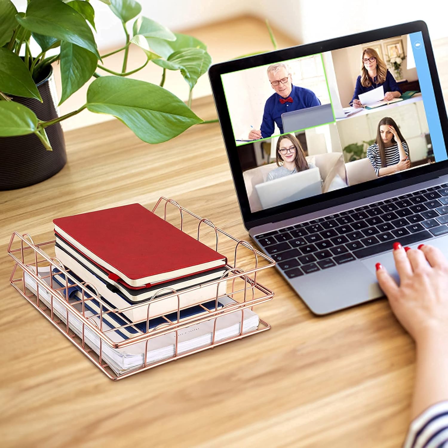 Fameskey Book Sorter Organizer Metal Wire Desk File Sorter Accessories Set - Metal Mesh Desktop Accessories Set : Office Products