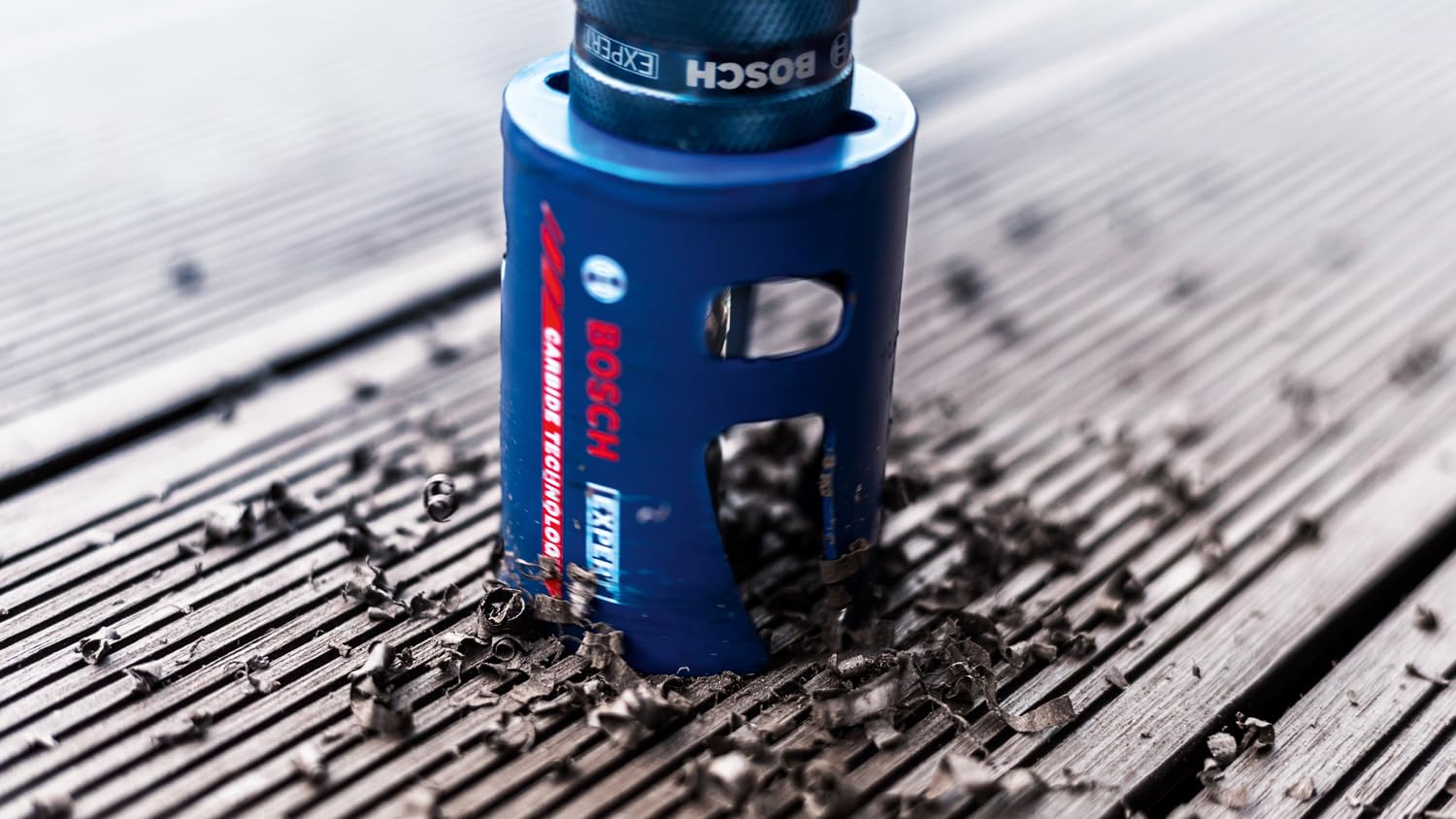 Bosch 15x Set di seghe a tazza universale EXPERT Construction Material PC Plus (per Legno tenero, Truciolato, Ø 20-76 mm, Professional Accessorio Trapanoi)