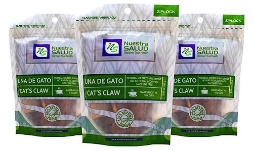 Cats Claw Tea - Corteza de té de hierbas - Cierre de cremallera (paquete de 3) - Corteza de Uña de Gato 100% natural