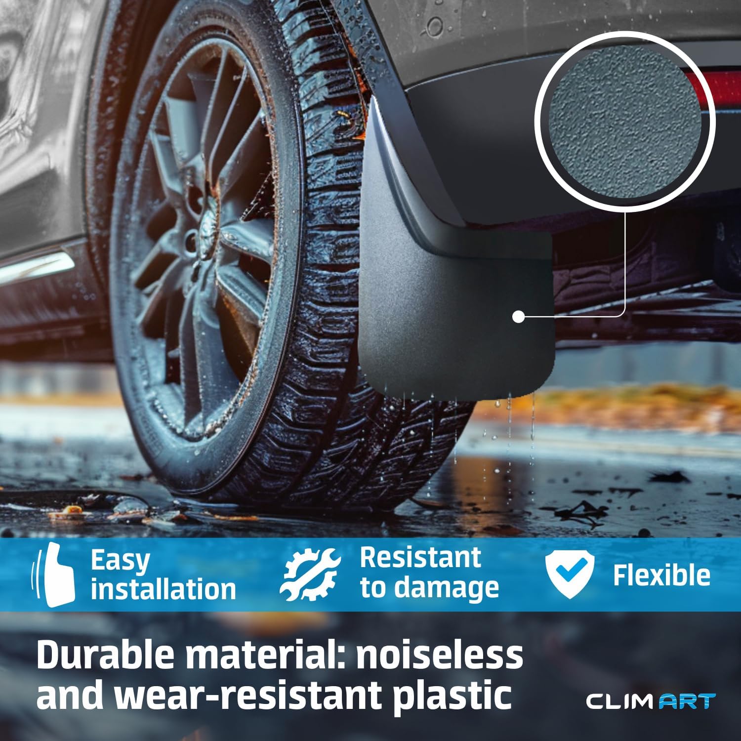 CLIM ART Custom Fit Mud Flaps for Honda CR-V 2017-2022, 4 pcs, Easy to Install, Road and Weather Resistant Thermoplastic, Car Accessories - MF1417021