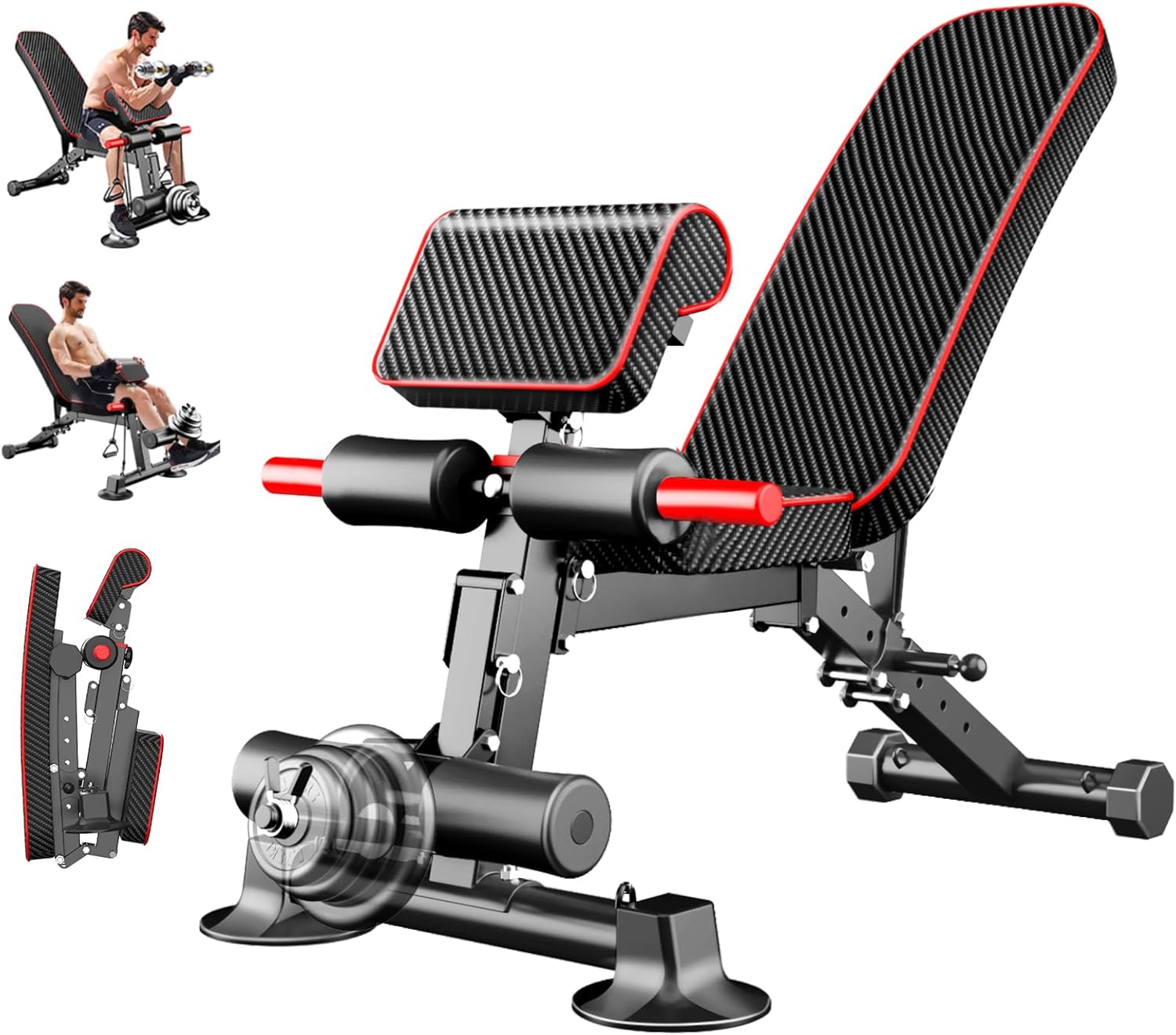 Adjustable Weight Bench multi-function Workout Bench for Home Gym,Foldable Incline Decline Benches for Full Body Workout 660LBS