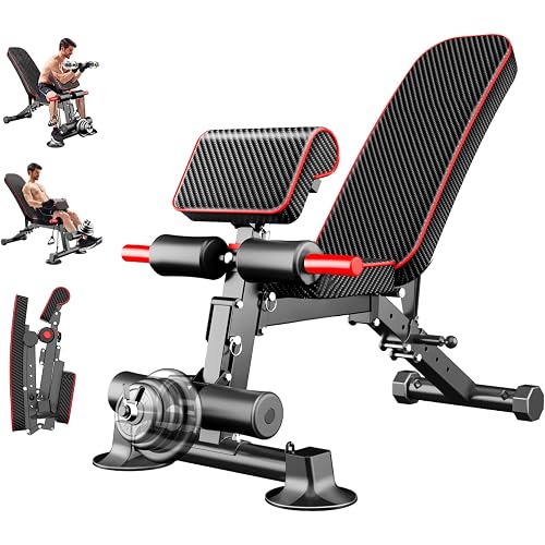 Z ZHICHI Adjustable Weight Bench multi-function Workout Bench for Home Gym,Foldable Incline Decline Benches for Full Body Workout 660LBS