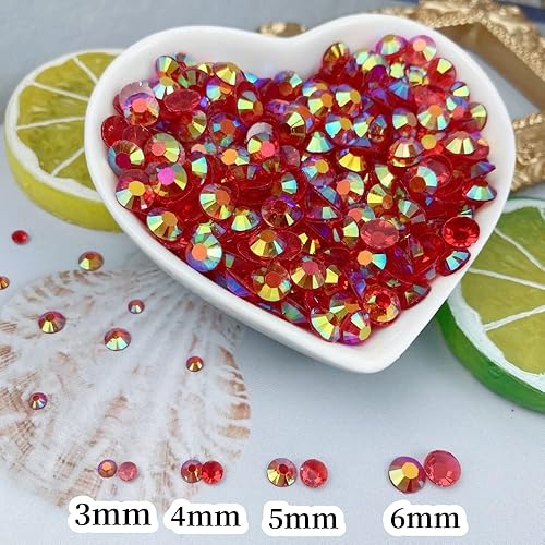 Miniatura 3 de Diamantes de imitación de resina con parte trasera plana, 10000 diamantes de imitación redondos de resina AB de 0.118 pulgadas para ropa, botellas,